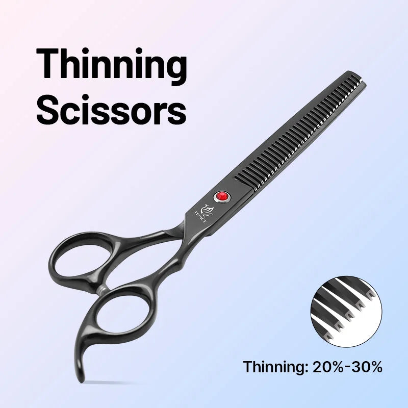 Classical Model homeuse 9cr steel 6.5/7.0 Inch rainbow&black dog grooming scissors Shears set for household pet owner