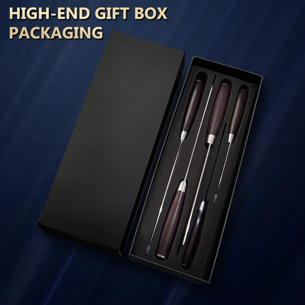 ZENG 5/8pcs/10pcs Kitchen Knives Japanese Stainless Steel Chef Knife Damascus Laser Pattern Slicing Santoku Kitchen Knife Set