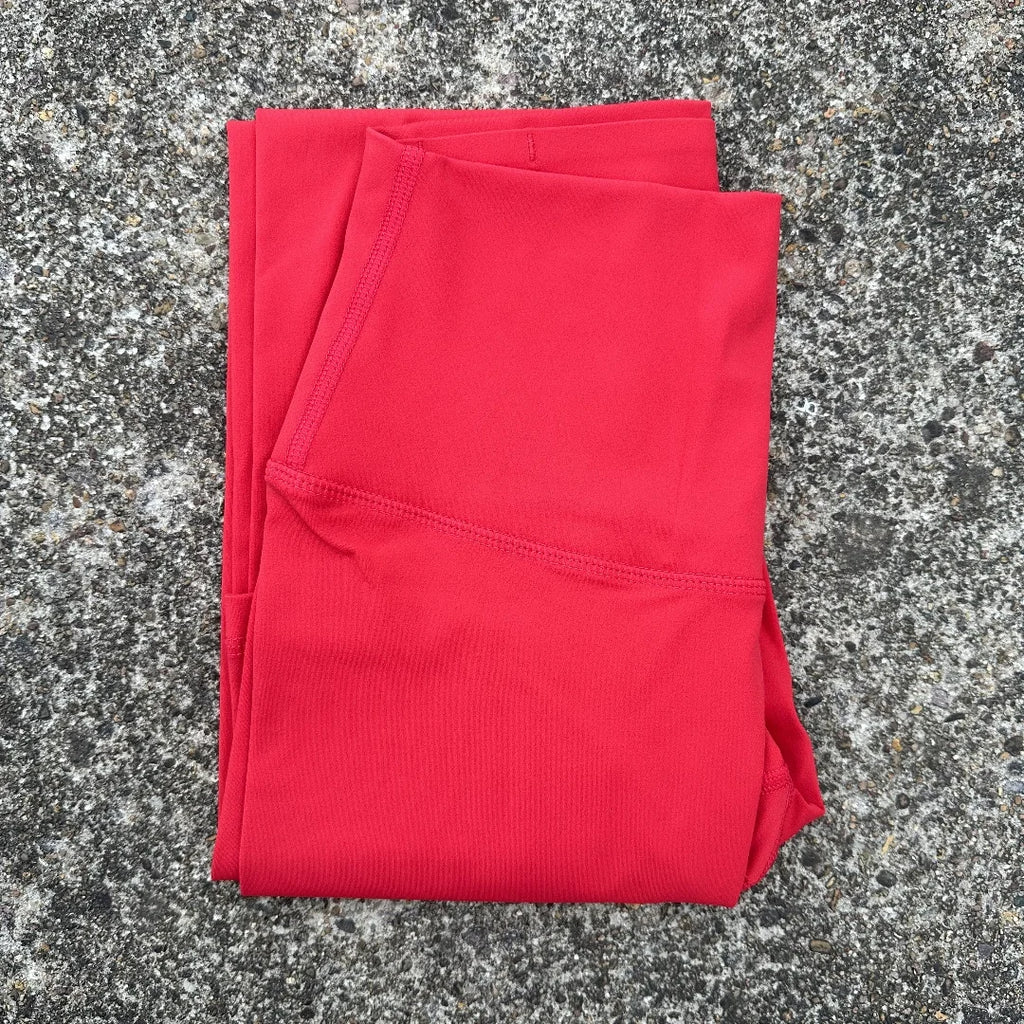 Solid Color Back Waist Pocket High Waist Yoga Legging Women Sport Cropped Pants Butter Athletic Gym Comprehensive Training Jog