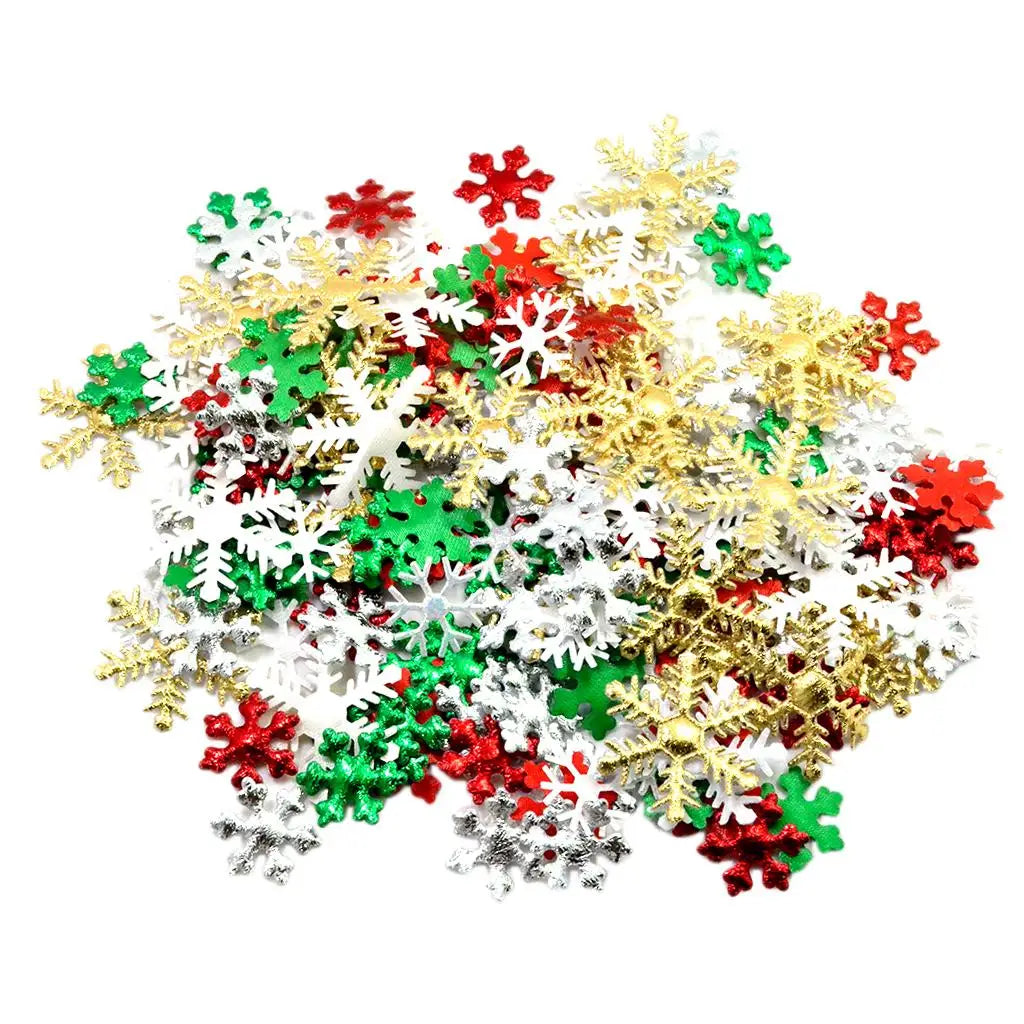 200Pc Colorful Snowflakes Buttons Flatback Charms for DIY Card Making Crafts