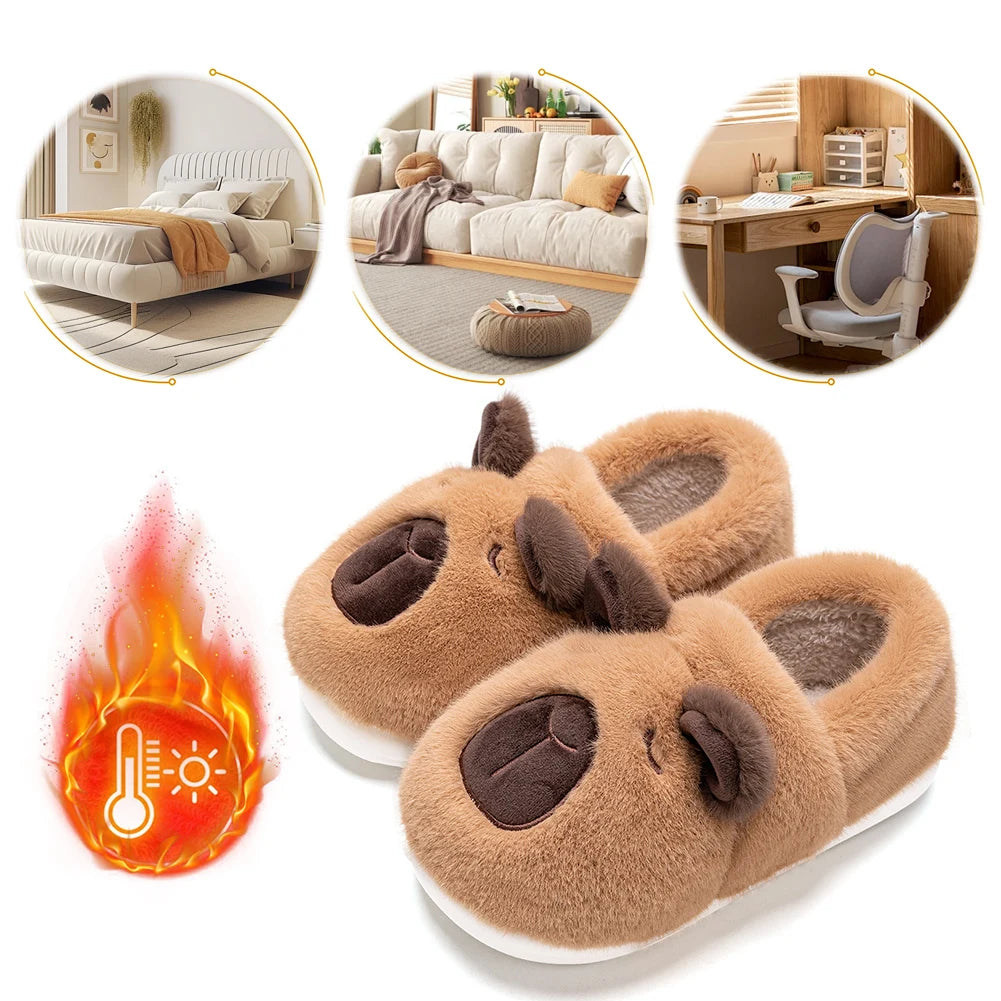 Slippers Slip-on House Shoes Comfortable Furry Animal Slippers Non-Slip Fuzzy  Slippers for Autumn Winter