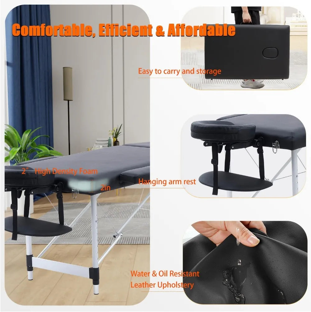 Massage Table, 84 Inch Massage Bed with Neck Stretcher Adjustable Lash Bed Massage Bed Tattoo Table for Eyelash Extensions
