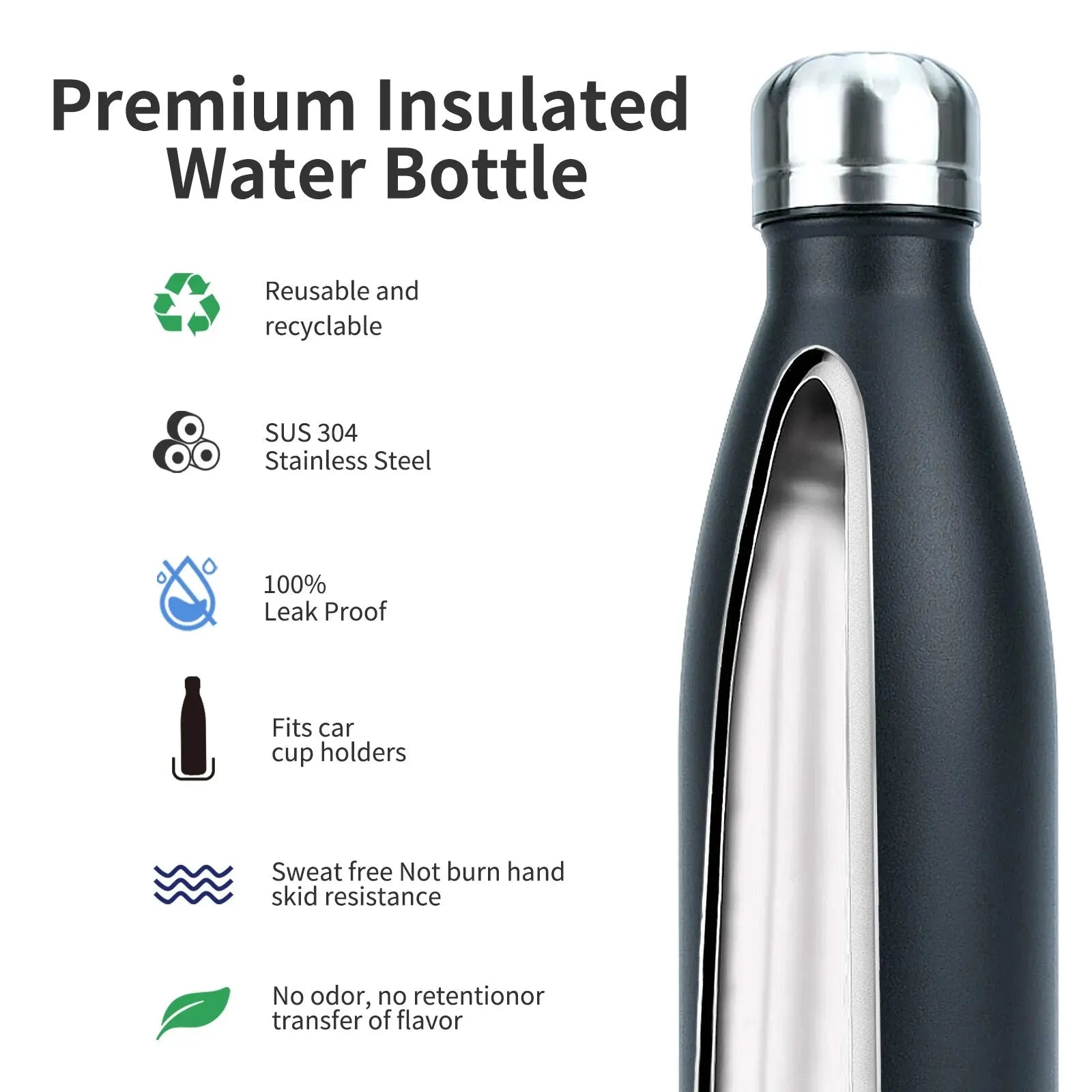 500ml Stainless Steel Water Bottle Insulated Vacuum Flask