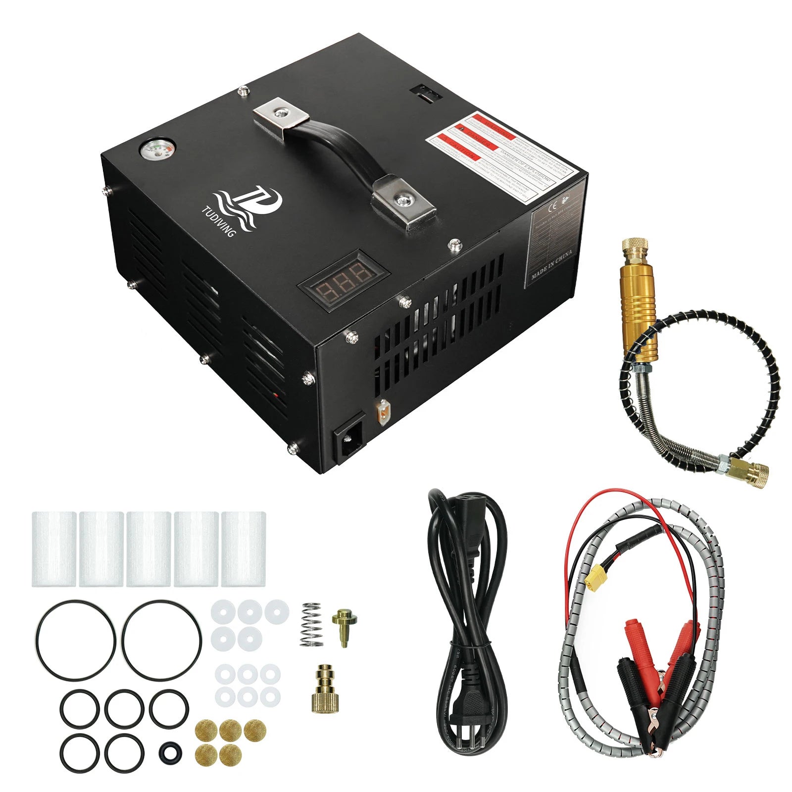 4500Psi Portable PCP Air Compressor,High Pressure Car Pump with 12V Power Adapter,Scuba Tank Compressor for Air Rifle