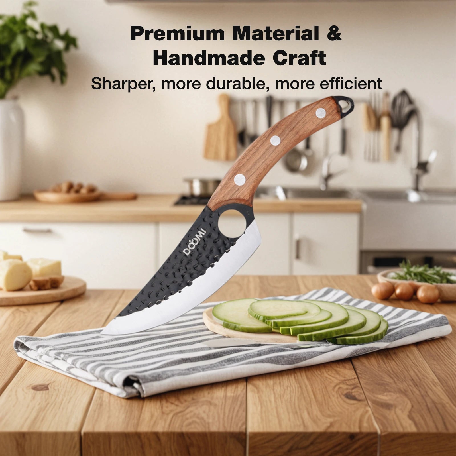 Kitchen Upgraded Viking Knives with Sheath Hand Forged Butcher for Meat Cutting Japanese Cooking Sharp Cleaver Chef and Outdoor
